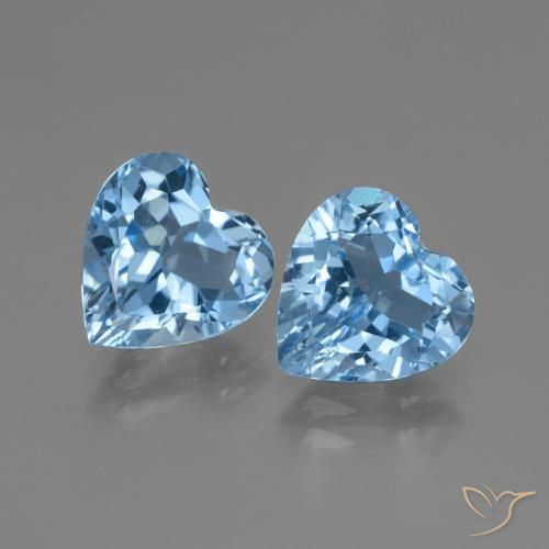 5.37ctw Natural Azul Suíço Topázio, Coração, VVS-VS