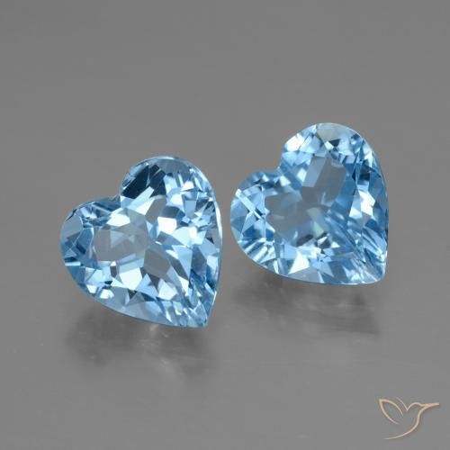 Pedras preciosas de Topázio Azul Suíço natural de 5.37 ct, Coração, VVS-VS