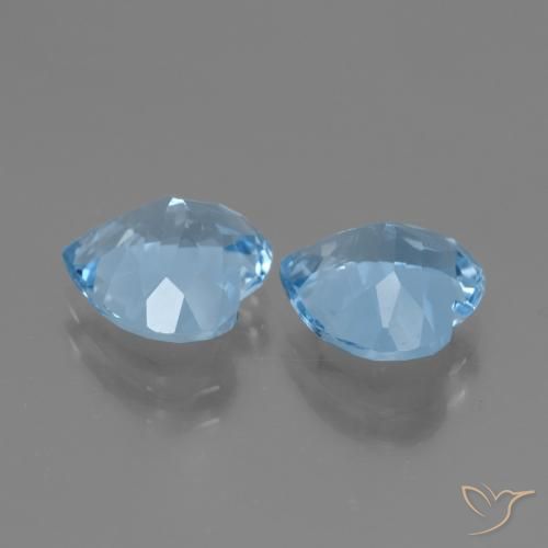 Pedras preciosas de Topázio Azul Suíço natural de 5.37 ct, Coração, VVS-VS