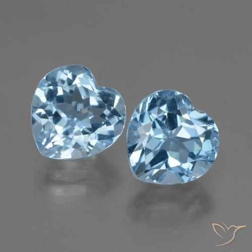 6.84ctw Natural Azul Suíço Topázio, Coração, VVS