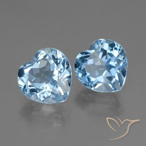 Pedras preciosas de Topázio Azul Suíço natural de 6.84 ct, Coração, VVS