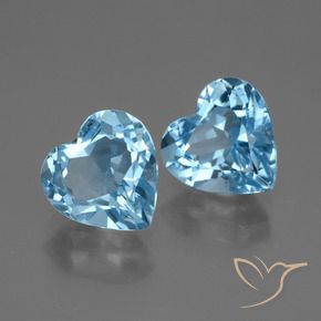 Pedras preciosas de Topázio Azul Suíço natural de 6.45 ct, Coração, VVS