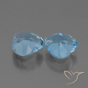 Pedras preciosas de Topázio Azul Suíço natural de 6.45 ct, Coração, VVS