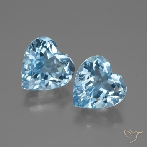 5.78ctw Natural Céu azul Topázio, Coração, VVS