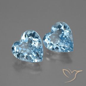 Pedras preciosas de Topázio Céu azul natural de 5.78 ct, Coração, VVS