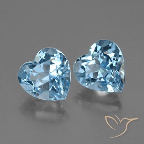 Pedras preciosas de Topázio Azul Suíço natural de 6.06 ct, Coração, VVS