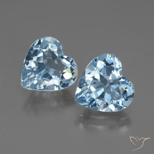 5.63ctw Natural Céu azul Topázio, Coração, VVS