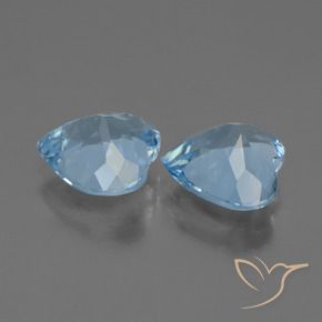 Pedras preciosas de Topázio Céu azul natural de 5.63 ct, Coração, VVS