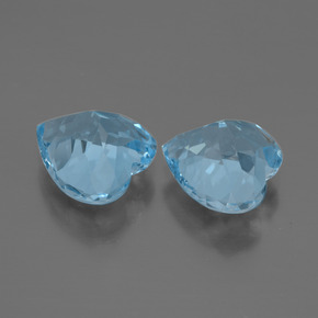 Pedras preciosas de topázio azul natural de 6,19 ct, formato de coração, VVS