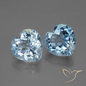 Pedras preciosas de Topázio Azul Suíço natural de 6.19 ct, Coração, VVS