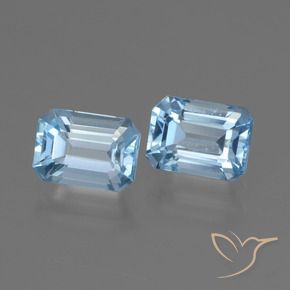 Pedras preciosas de Topázio Céu azul natural de 2.79 ct, Corte Octógono / Esmeralda, VVS-VS