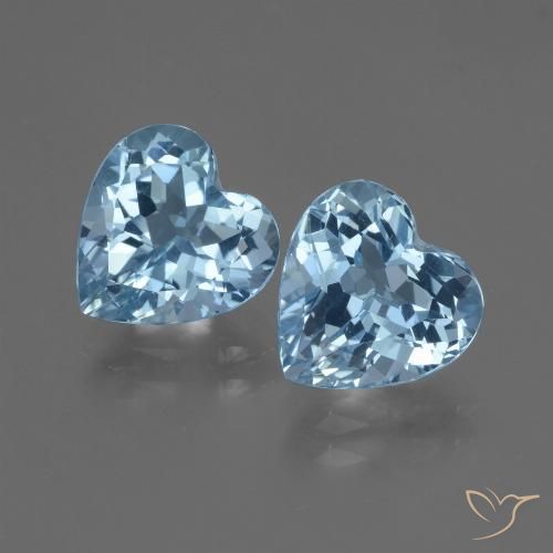 6.13ctw Natural Azul Suíço Topázio, Coração, VVS