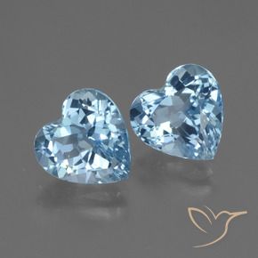 Pedras preciosas de Topázio Azul Suíço natural de 6.13 ct, Coração, VVS