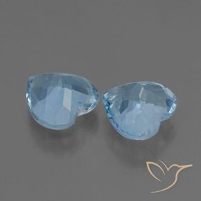 Pedras preciosas de Topázio Azul Suíço natural de 6.13 ct, Coração, VVS