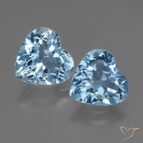 5.51ctw Natural Azul Suíço Topázio, Coração, VVS