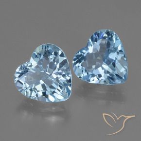 Pedras preciosas de Topázio Azul Suíço natural de 5.51 ct, Coração, VVS