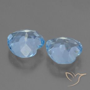 Pedras preciosas de Topázio Céu azul natural de 6.21 ct, Coração, VVS
