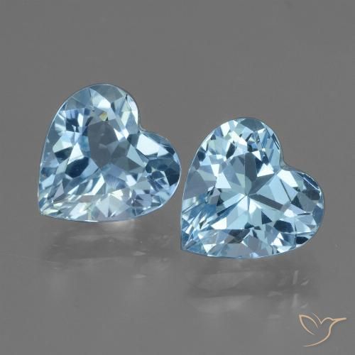 5.64ctw Natural Azul Suíço Topázio, Coração, VVS