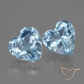 Pedras preciosas de Topázio Azul Suíço natural de 5.64 ct, Coração, VVS