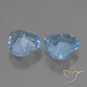 Pedras preciosas de Topázio Azul Suíço natural de 5.64 ct, Coração, VVS