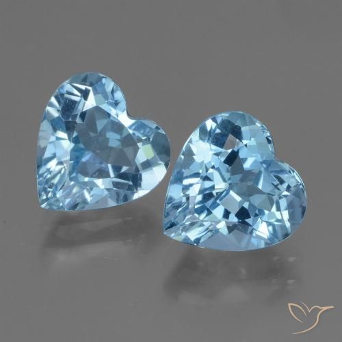 6.07ctw Natural Azul Suíço Topázio, Coração, VVS