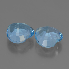 Pedras preciosas de topázio azul natural de 6,10 ct, formato de coração, VVS