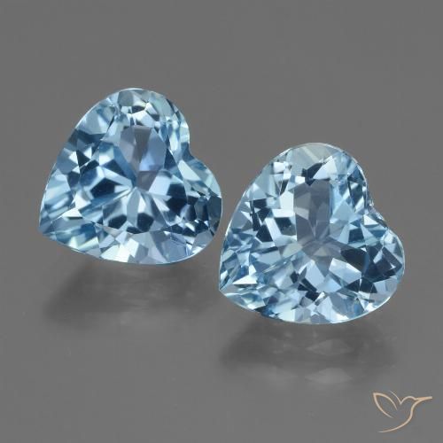 5.84ctw Natural Azul Suíço Topázio, Coração, VVS