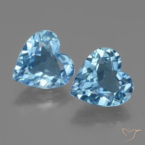5.38ctw Natural Azul Suíço Topázio, Coração, VVS