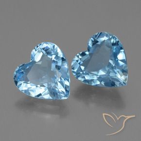 Pedras preciosas de Topázio Azul Suíço natural de 5.38 ct, Coração, VVS