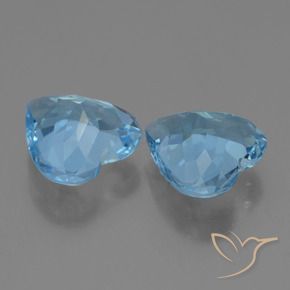 Pedras preciosas de Topázio Azul Suíço natural de 5.38 ct, Coração, VVS