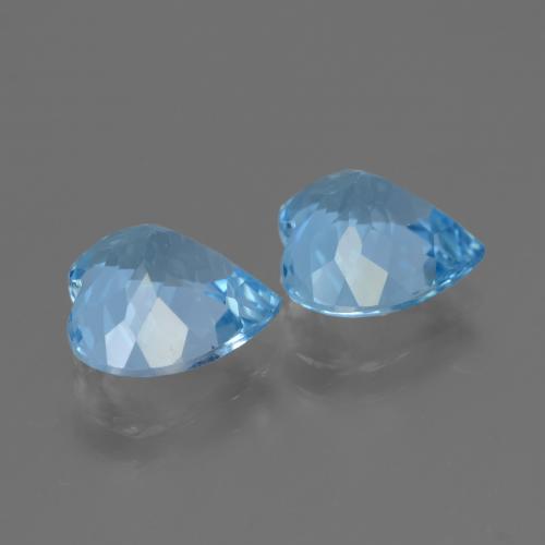 Pedras preciosas de topázio azul natural de 5,98 ct, formato de coração, VVS