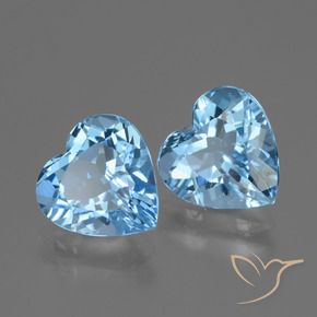 Pedras preciosas de Topázio Azul Suíço natural de 5.75 ct, Coração, VVS