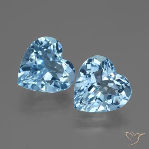 5.79ctw Natural Céu azul Topázio, Coração, VVS