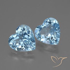 Pedras preciosas de Topázio Céu azul natural de 5.79 ct, Coração, VVS