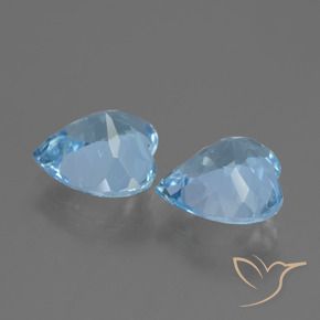 Pedras preciosas de Topázio Céu azul natural de 5.79 ct, Coração, VVS