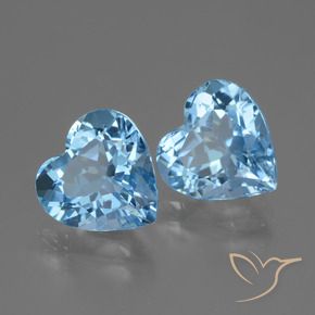 Pedras preciosas de Topázio Céu azul natural de 6.07 ct, Coração, VVS