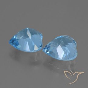 Pedras preciosas de Topázio Céu azul natural de 6.07 ct, Coração, VVS