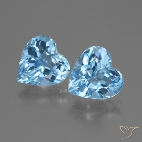 5.78ctw Natural Azul Suíço Topázio, Coração, VS