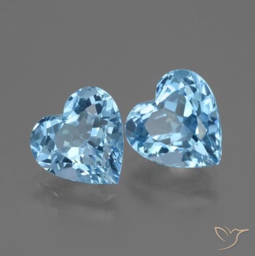 Pedras preciosas de Topázio Azul Suíço natural de 5.78 ct, Coração, VS