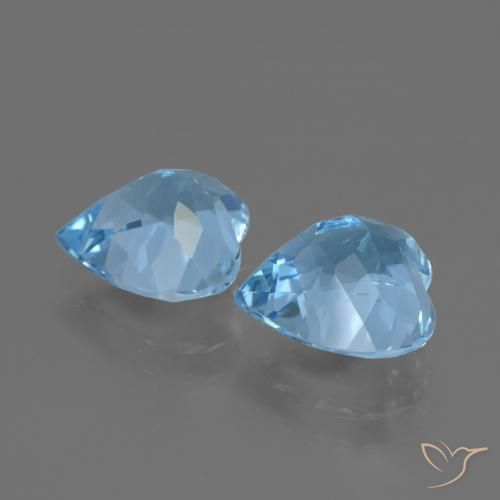 Pedras preciosas de Topázio Azul Suíço natural de 5.78 ct, Coração, VS