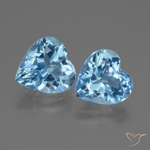 5.84ctw Natural Azul Suíço Topázio, Coração, VVS