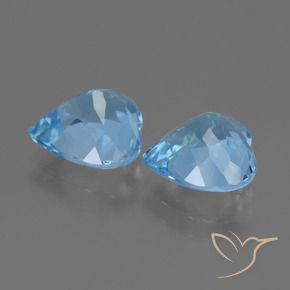 Pedras preciosas de Topázio Azul Suíço natural de 5.84 ct, Coração, VVS