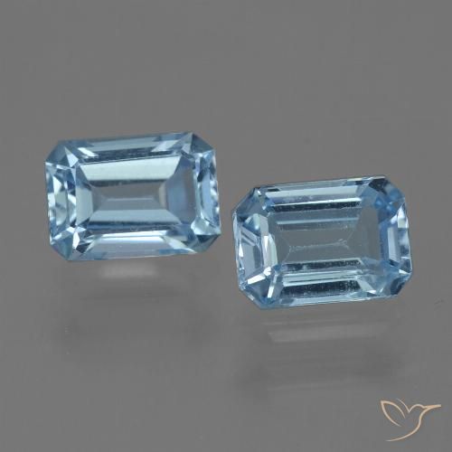 2.38ctw Natural Céu azul Topázio, Corte Esmeralda, VVS-VS