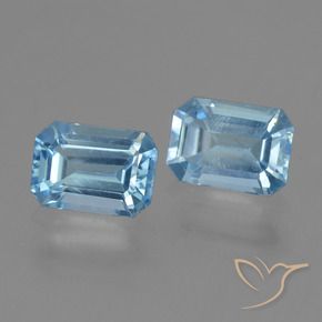 Pedras preciosas de Topázio Céu azul natural de 2.21 ct, Corte Octógono / Esmeralda, VS