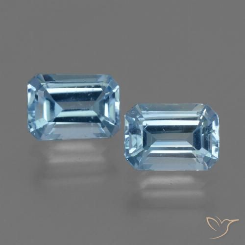 2.26ctw Natural Céu azul Topázio, Corte Esmeralda, VS