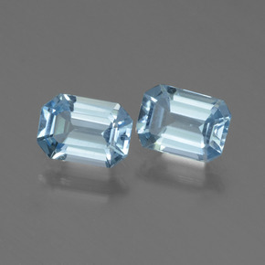 Pedras preciosas de Topázio Bebê azul natural de 2.04 ct, Corte Esmeralda, VVS-VS
