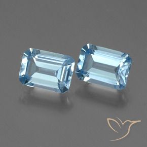 Pedras preciosas de Topázio Céu azul natural de 2.44 ct, Corte Octógono / Esmeralda, VS