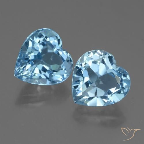 5.88ctw Natural Azul Suíço Topázio, Coração, VVS-VS