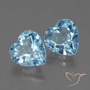 Pedras preciosas de Topázio Azul Suíço natural de 5.88 ct, Coração, VVS-VS