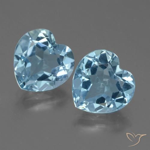 5.51ctw Natural Céu azul Topázio, Coração, VVS